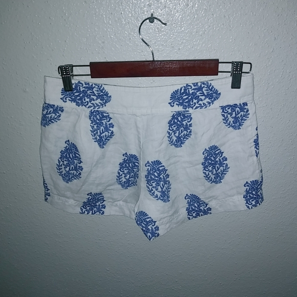 Vineyard Vines 0 29 Ocean Reef Linen White Shell Fleur Short Shorts - Picture 4 of 6
